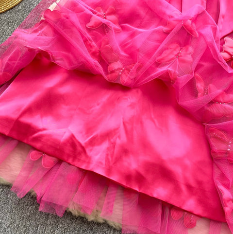 Bow 3D Butterfly Loose-fit Dress