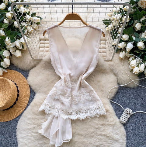 Niche Embroidered Lace Trim Top