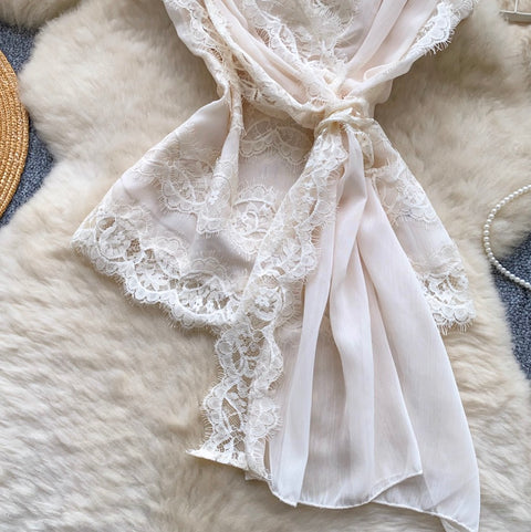 Niche Embroidered Lace Trim Top
