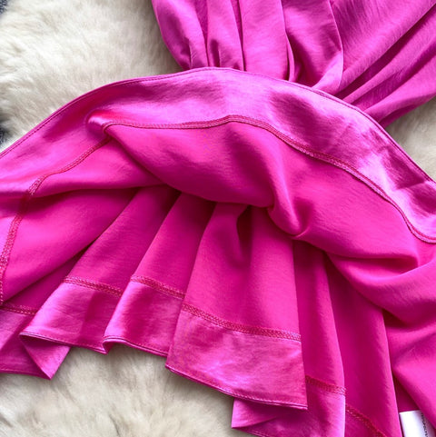 Glossy Satin Sleeveless Top with Belt