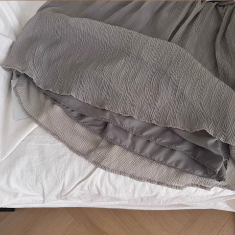 Beaded Gray Chiffon Halter Dress