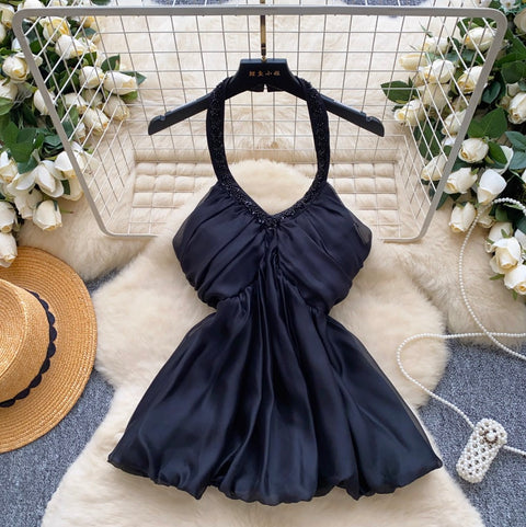 Embroidery Sequined Halter Top