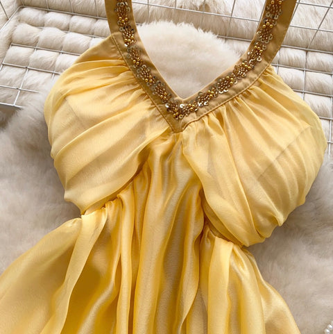 Embroidery Sequined Halter Top