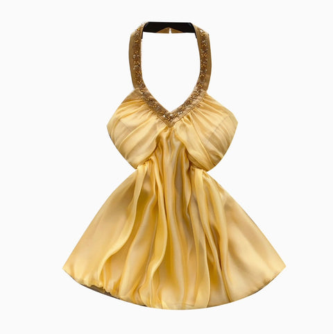 Embroidery Sequined Halter Top