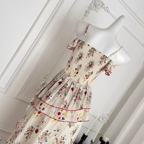 Irregular Design Floral Top & Skirt