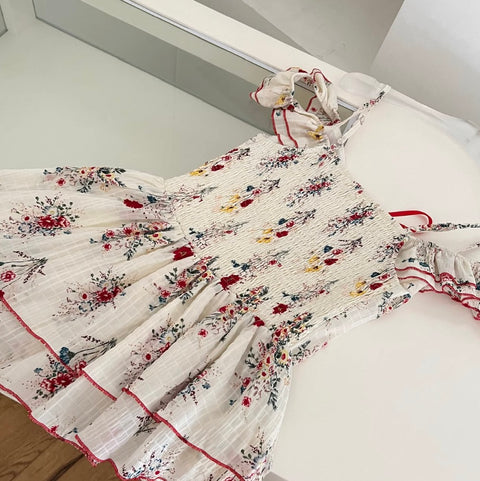 Irregular Design Floral Top & Skirt