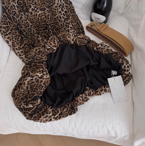 Sexy Leopard Printed Halter Dress