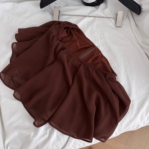 Chiffon Top & Ruffled Skirt 2Pcs