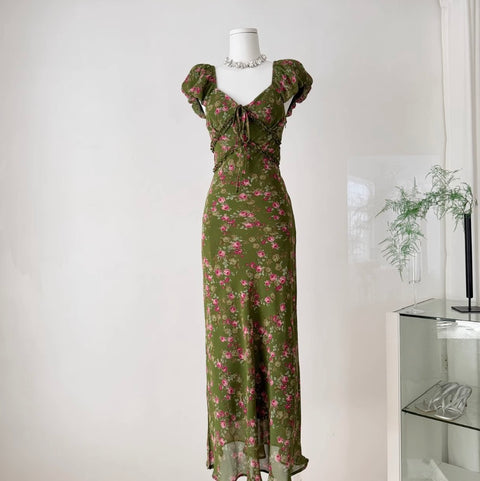 Slim-fit Floral Printed Dress