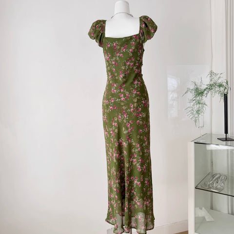 Slim-fit Floral Printed Dress