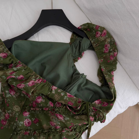 Slim-fit Floral Printed Dress