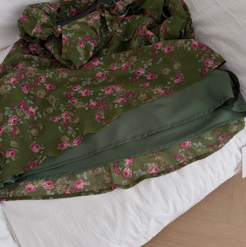 Slim-fit Floral Printed Dress