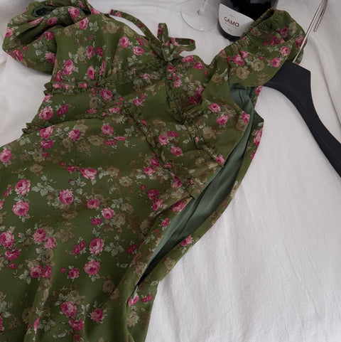 Slim-fit Floral Printed Dress