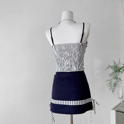Striped Camisole & Skirt Sexy 2Pcs