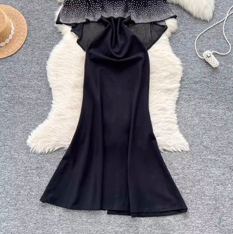 Rhinestone Studded Shawl & Slip Dress