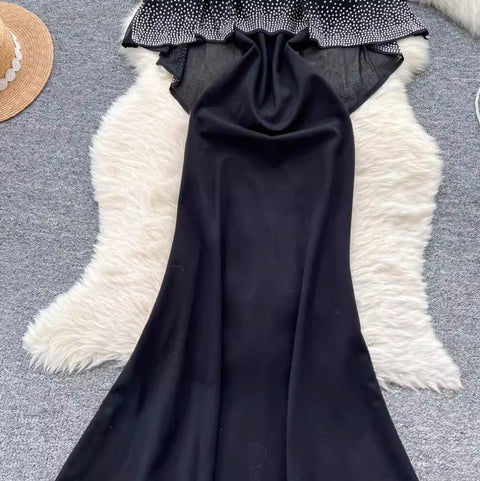 Rhinestone Studded Shawl & Slip Dress