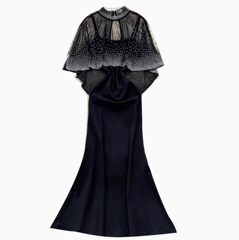 Rhinestone Studded Shawl & Slip Dress