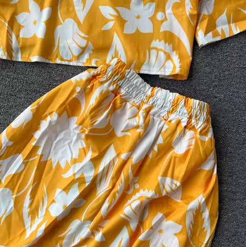 Printed Polo Shirt & Trousers 2Pcs