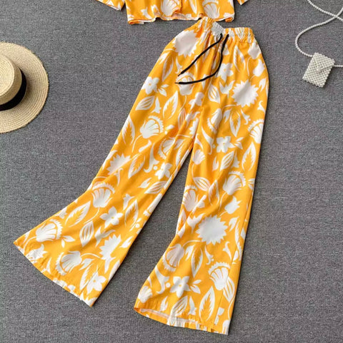 Printed Polo Shirt & Trousers 2Pcs