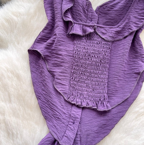 Irregular Design Ruffled Ribbon Jumpsuits