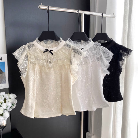 Premium Embroidery Sequined Lace Top