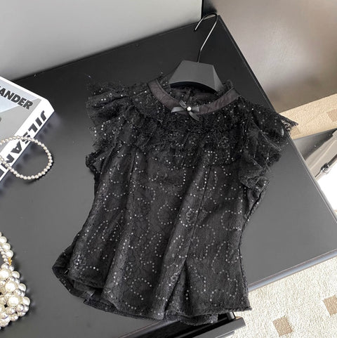 Premium Embroidery Sequined Lace Top