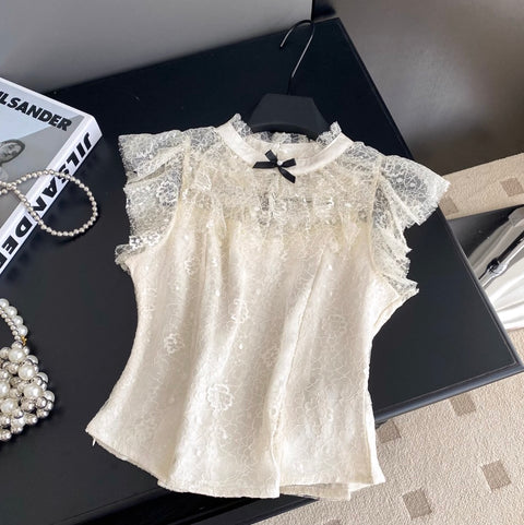 Premium Embroidery Sequined Lace Top