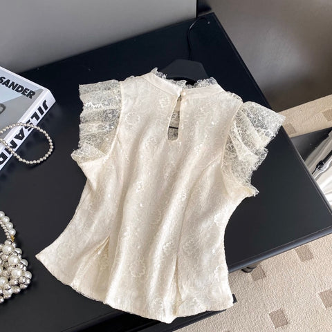 Premium Embroidery Sequined Lace Top