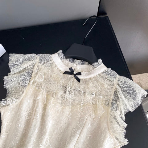 Premium Embroidery Sequined Lace Top