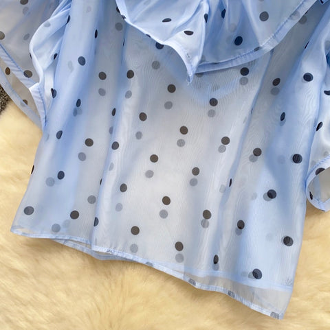 Niche Polka Dot Mesh Shirt
