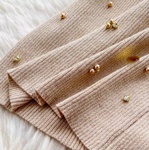 Sequin Beaded Knitted Slip Dress