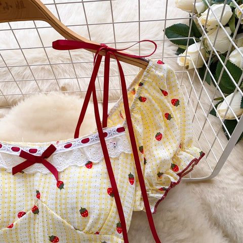 Sweetie Strawberry Printed Lace Dress