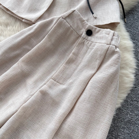 Lace-up Suit Vest & Trousers 2Pcs