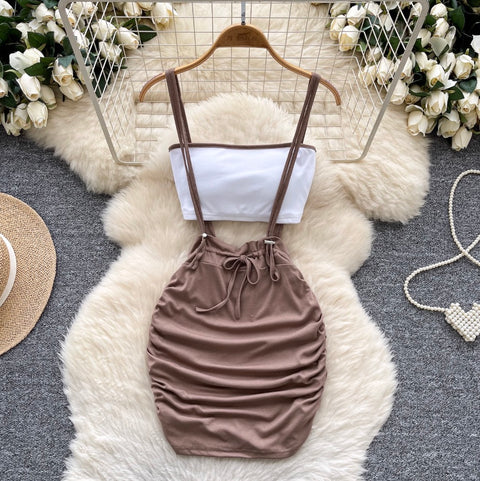 Padded Tank Top & Strap Skirt 2Pcs