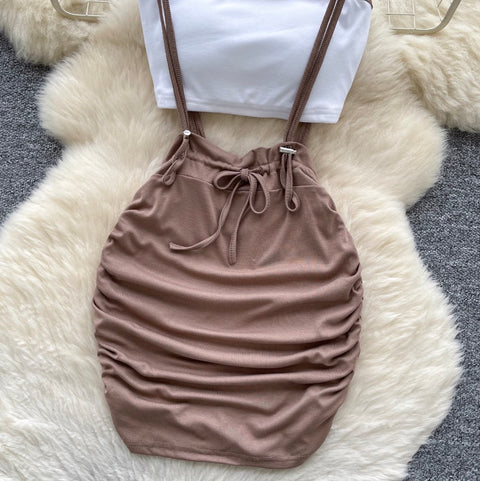 Padded Tank Top & Strap Skirt 2Pcs