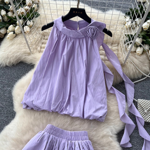 Halter Top & Ruffled Skirt 2Pcs