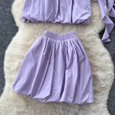 Halter Top & Ruffled Skirt 2Pcs