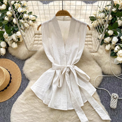 Casual V-neck Sleeveless Shirt