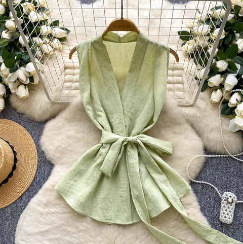 Casual V-neck Sleeveless Shirt