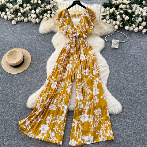 Premium Floral Printed Flared Jumpsuit