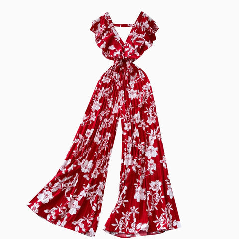 Premium Floral Printed Flared Jumpsuit