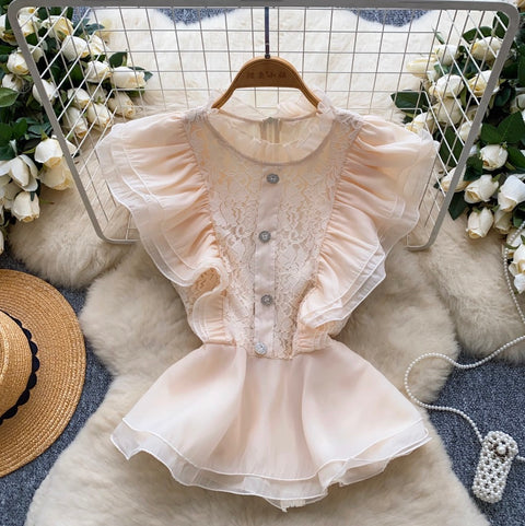 High-end Ruffled Lace Shirt