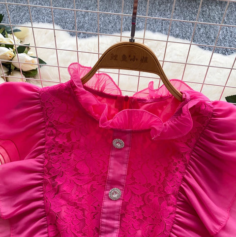 High-end Ruffled Lace Shirt