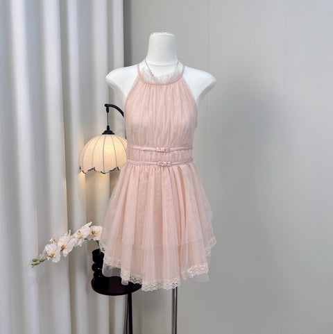 Sweetie Pink Lace Patchwork Dress