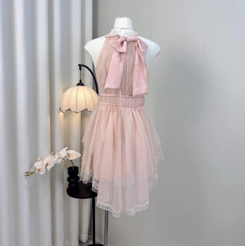 Sweetie Pink Lace Patchwork Dress