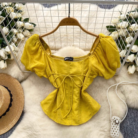 French Style Square Neckline Shirt