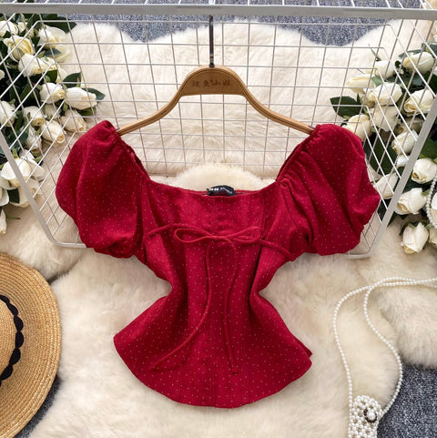 French Style Square Neckline Shirt