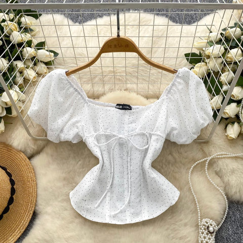 French Style Square Neckline Shirt