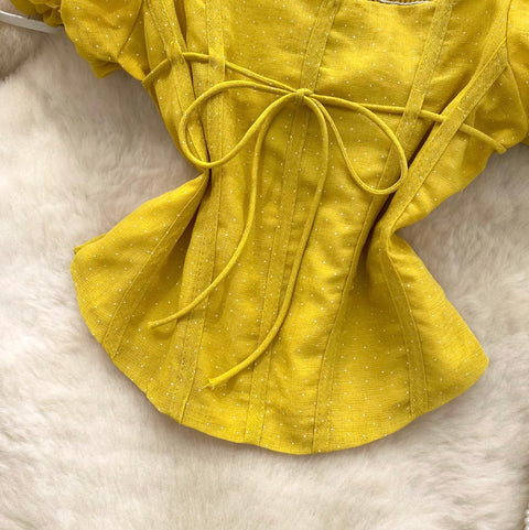 French Style Square Neckline Shirt