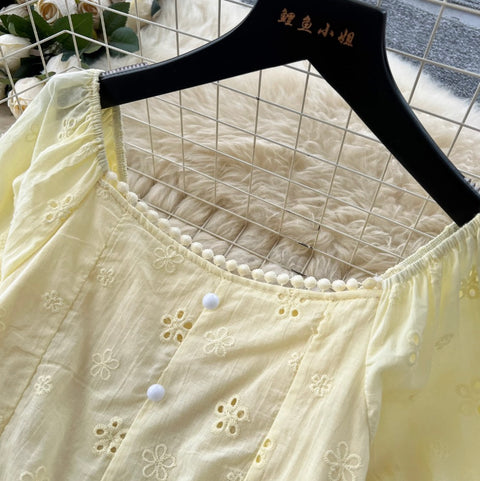 Beaded Shirt & Skirt Embroidery 2Pcs